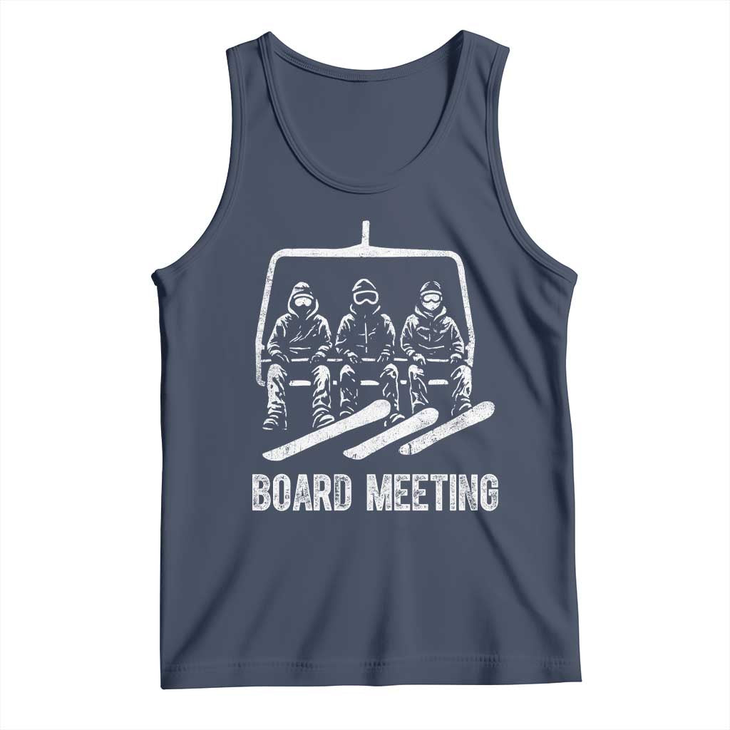 Funny Snowboarding Board Meeting Tank Top Chairlift Snowboarders Powder Junkies - Wonder Print Shop