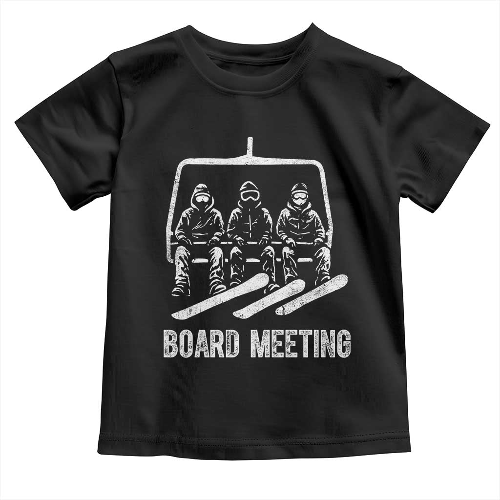 Funny Snowboarding Board Meeting Toddler T Shirt Chairlift Snowboarders Powder Junkies - Wonder Print Shop
