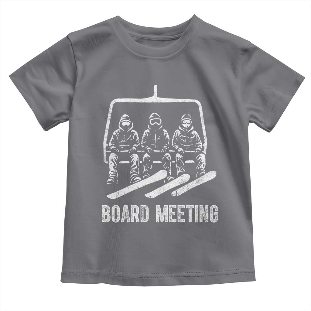 Funny Snowboarding Board Meeting Toddler T Shirt Chairlift Snowboarders Powder Junkies - Wonder Print Shop