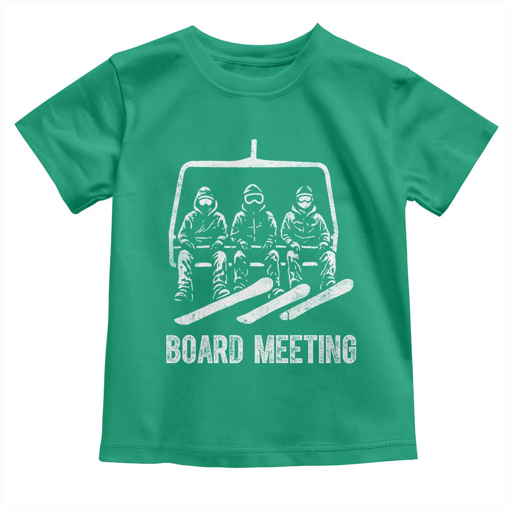Funny Snowboarding Board Meeting Toddler T Shirt Chairlift Snowboarders Powder Junkies - Wonder Print Shop