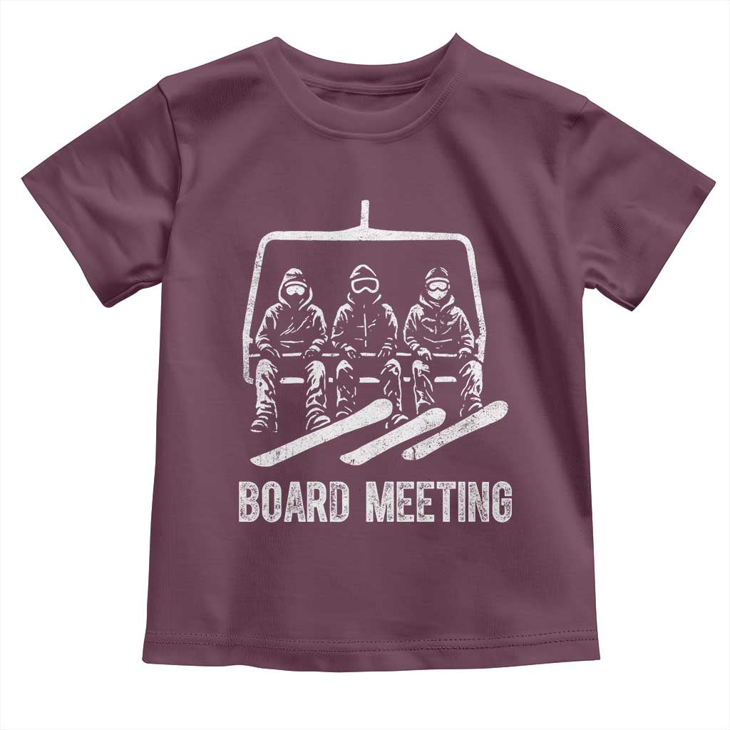 Funny Snowboarding Board Meeting Toddler T Shirt Chairlift Snowboarders Powder Junkies - Wonder Print Shop