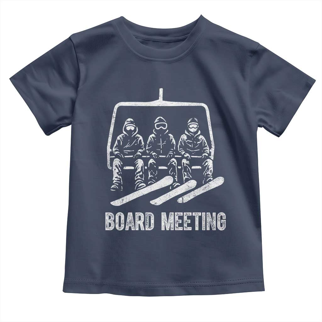 Funny Snowboarding Board Meeting Toddler T Shirt Chairlift Snowboarders Powder Junkies - Wonder Print Shop