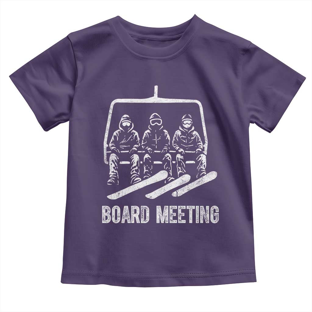 Funny Snowboarding Board Meeting Toddler T Shirt Chairlift Snowboarders Powder Junkies - Wonder Print Shop
