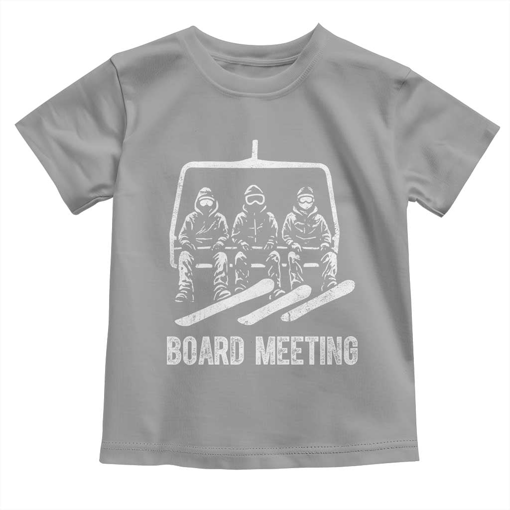 Funny Snowboarding Board Meeting Toddler T Shirt Chairlift Snowboarders Powder Junkies - Wonder Print Shop