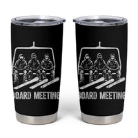 Funny Snowboarding Board Meeting Tumbler Cup Chairlift Snowboarders Powder Junkies - Wonder Print Shop