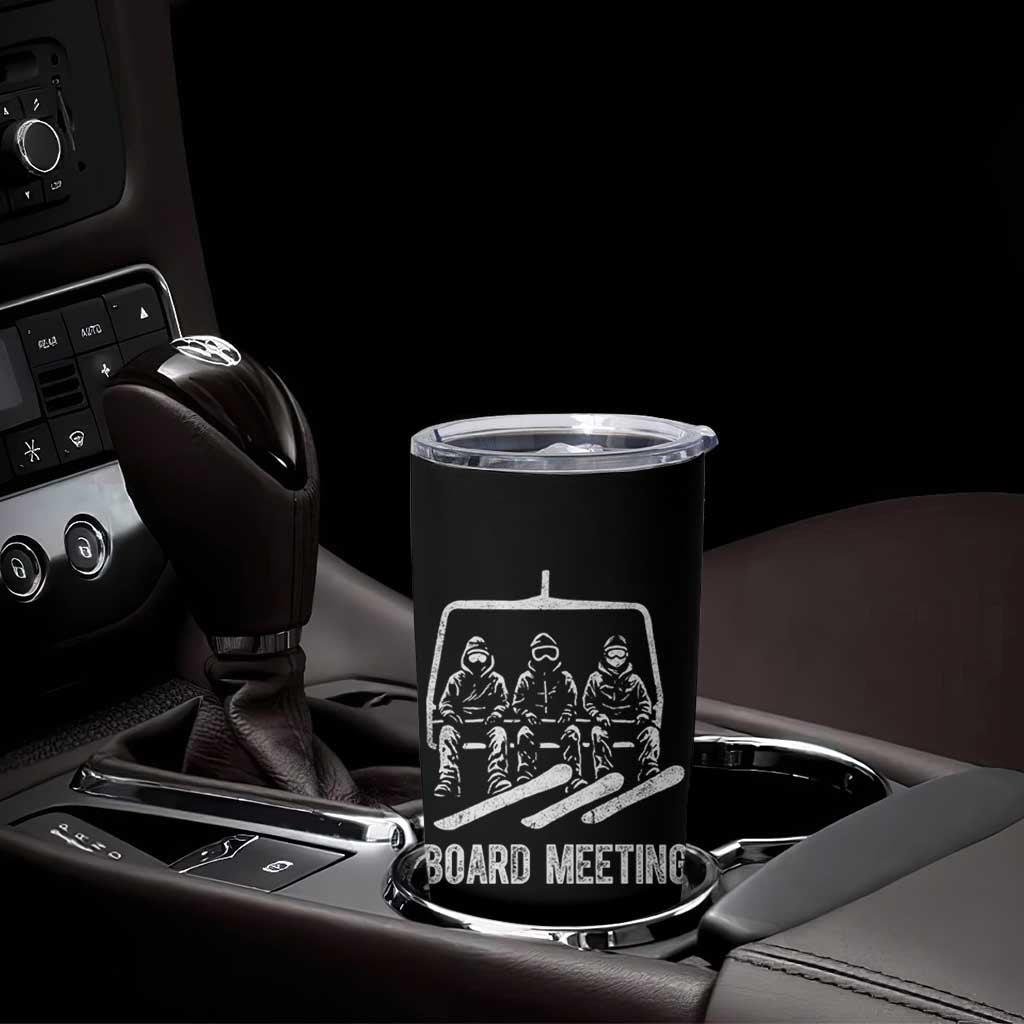 Funny Snowboarding Board Meeting Tumbler Cup Chairlift Snowboarders Powder Junkies - Wonder Print Shop
