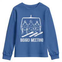 Funny Snowboarding Board Meeting Youth Sweatshirt Chairlift Snowboarders Powder Junkies - Wonder Print Shop