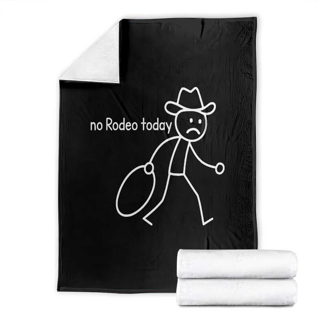 No Rodeo Today Sad Cowboy Stick Figure Meme Throw Blanket Funny Yeehaw Depression - Wonder Print Shop