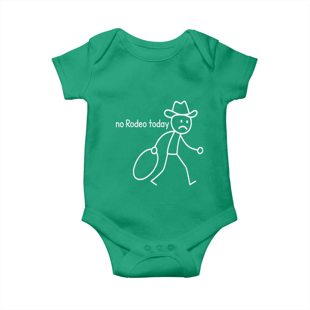 No Rodeo Today Sad Cowboy Stick Figure Meme Baby Onesie Funny Yeehaw Depression - Wonder Print Shop