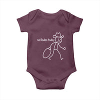 No Rodeo Today Sad Cowboy Stick Figure Meme Baby Onesie Funny Yeehaw Depression - Wonder Print Shop