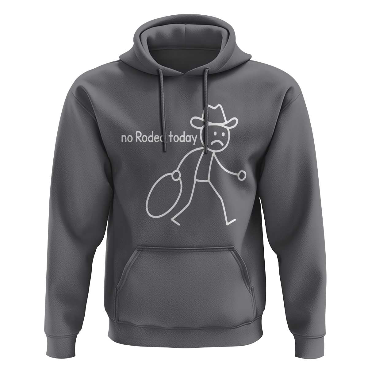 No Rodeo Today Sad Cowboy Stick Figure Meme Hoodie Funny Yeehaw Depression - Wonder Print Shop