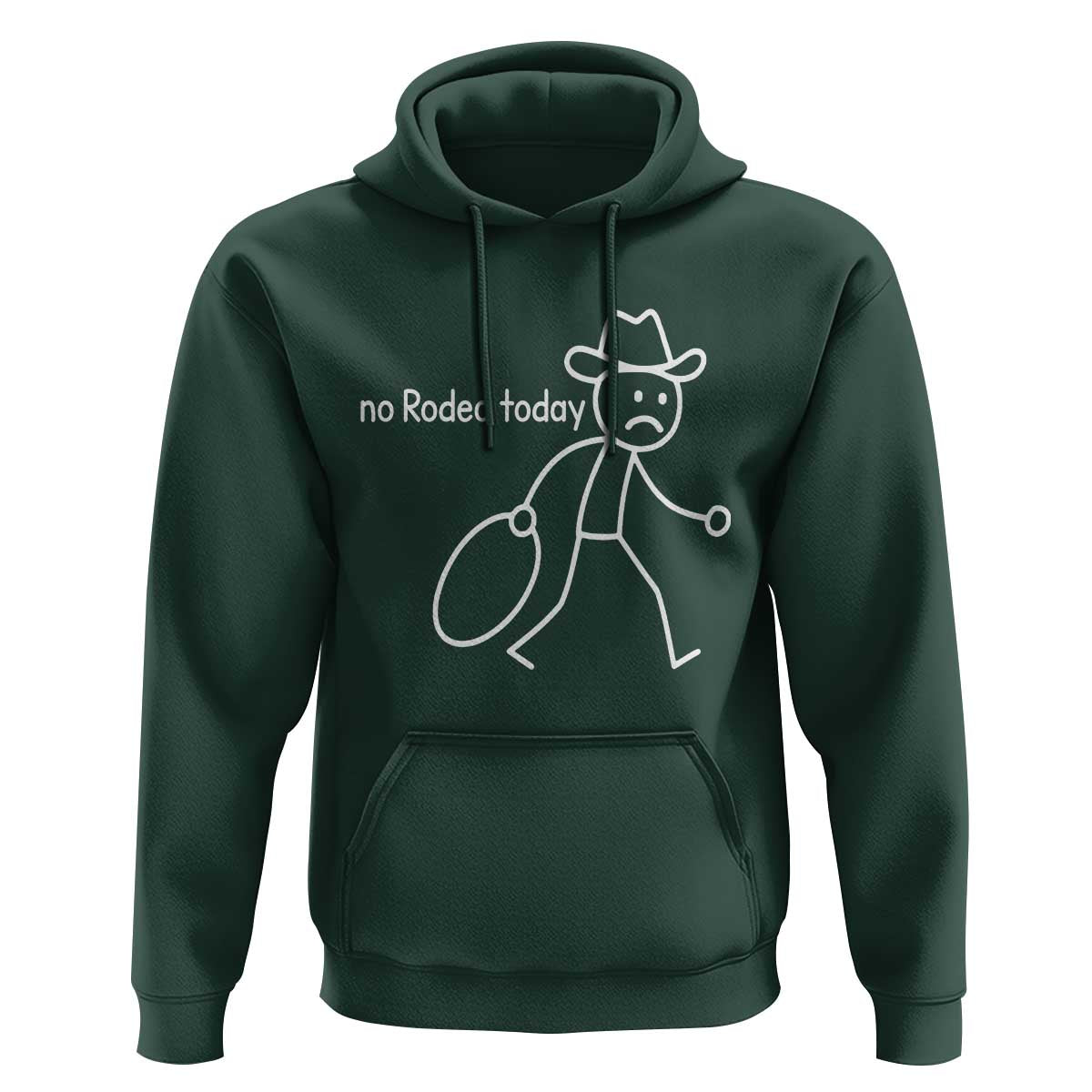 No Rodeo Today Sad Cowboy Stick Figure Meme Hoodie Funny Yeehaw Depression - Wonder Print Shop