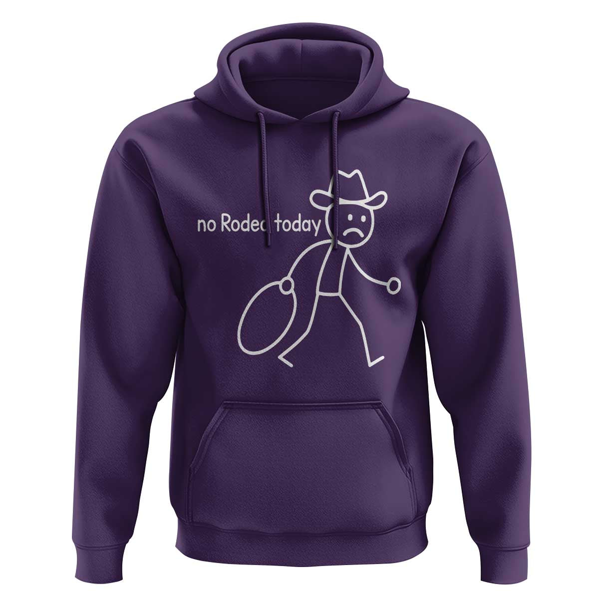 No Rodeo Today Sad Cowboy Stick Figure Meme Hoodie Funny Yeehaw Depression - Wonder Print Shop