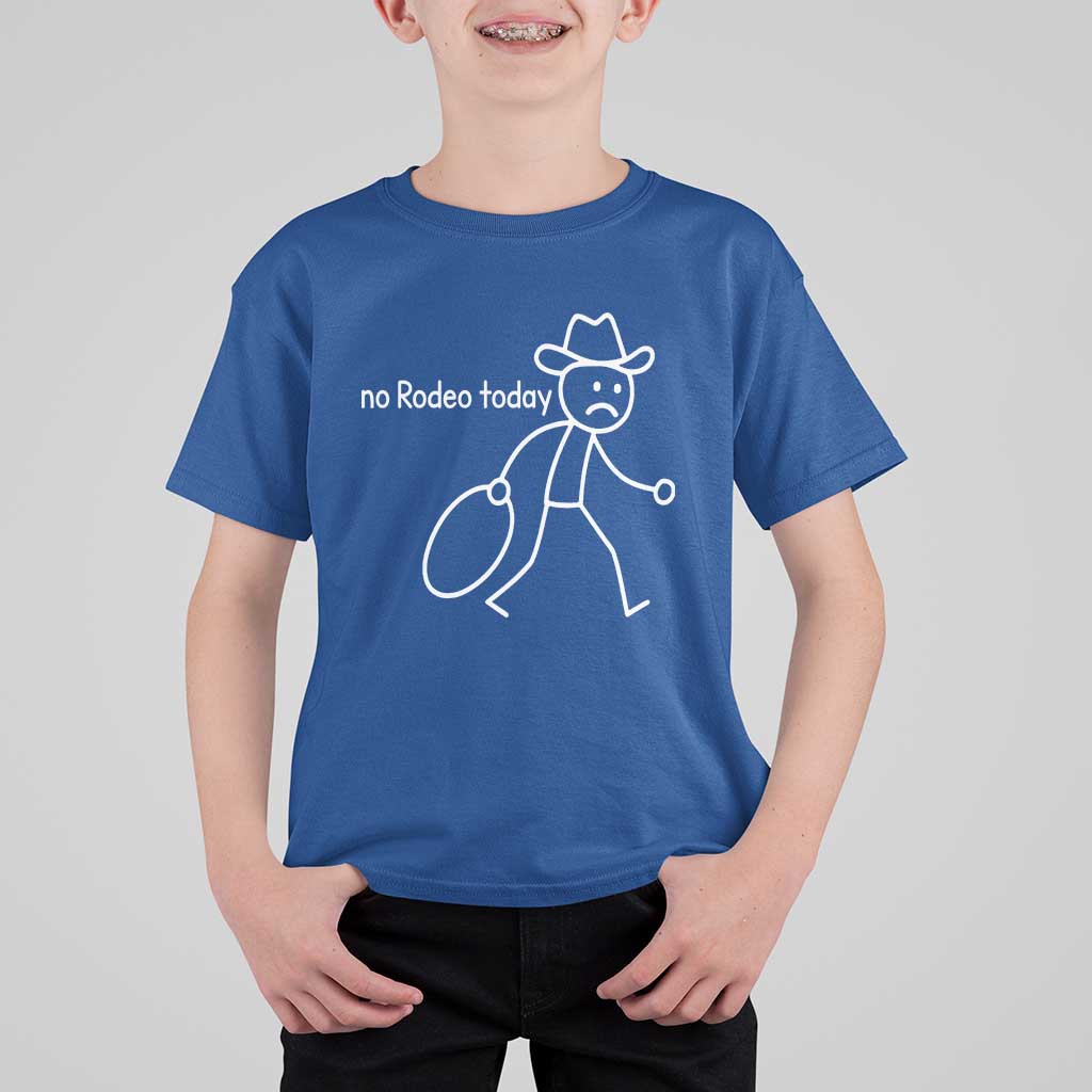 No Rodeo Today Sad Cowboy Stick Figure Meme T Shirt For Kid Funny Yeehaw Depression - Wonder Print Shop