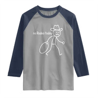 No Rodeo Today Sad Cowboy Stick Figure Meme Raglan Shirt Funny Yeehaw Depression - Wonder Print Shop