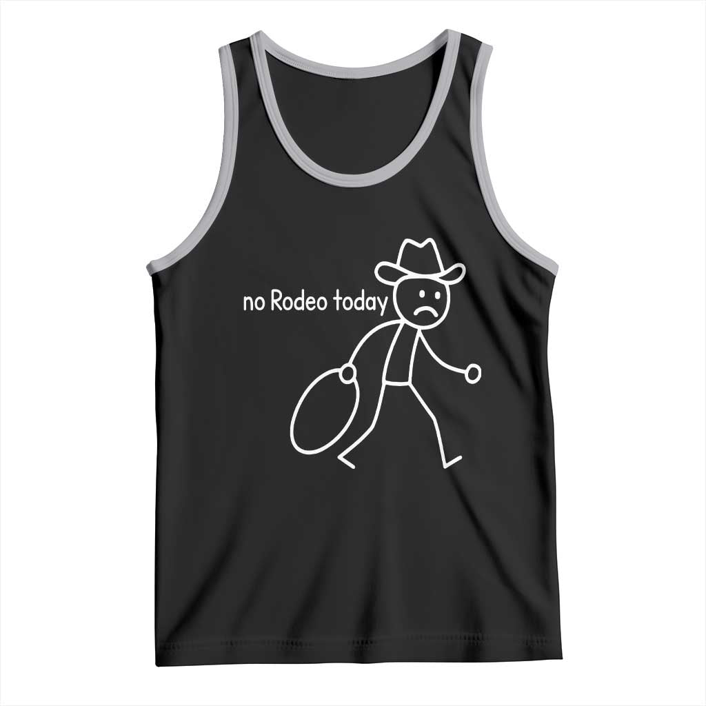 No Rodeo Today Sad Cowboy Stick Figure Meme Tank Top Funny Yeehaw Depression - Wonder Print Shop