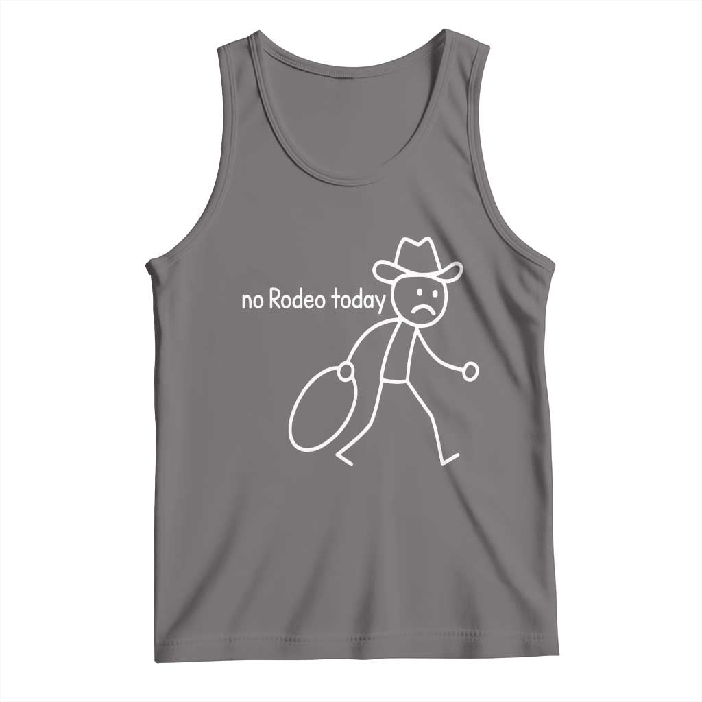 No Rodeo Today Sad Cowboy Stick Figure Meme Tank Top Funny Yeehaw Depression - Wonder Print Shop