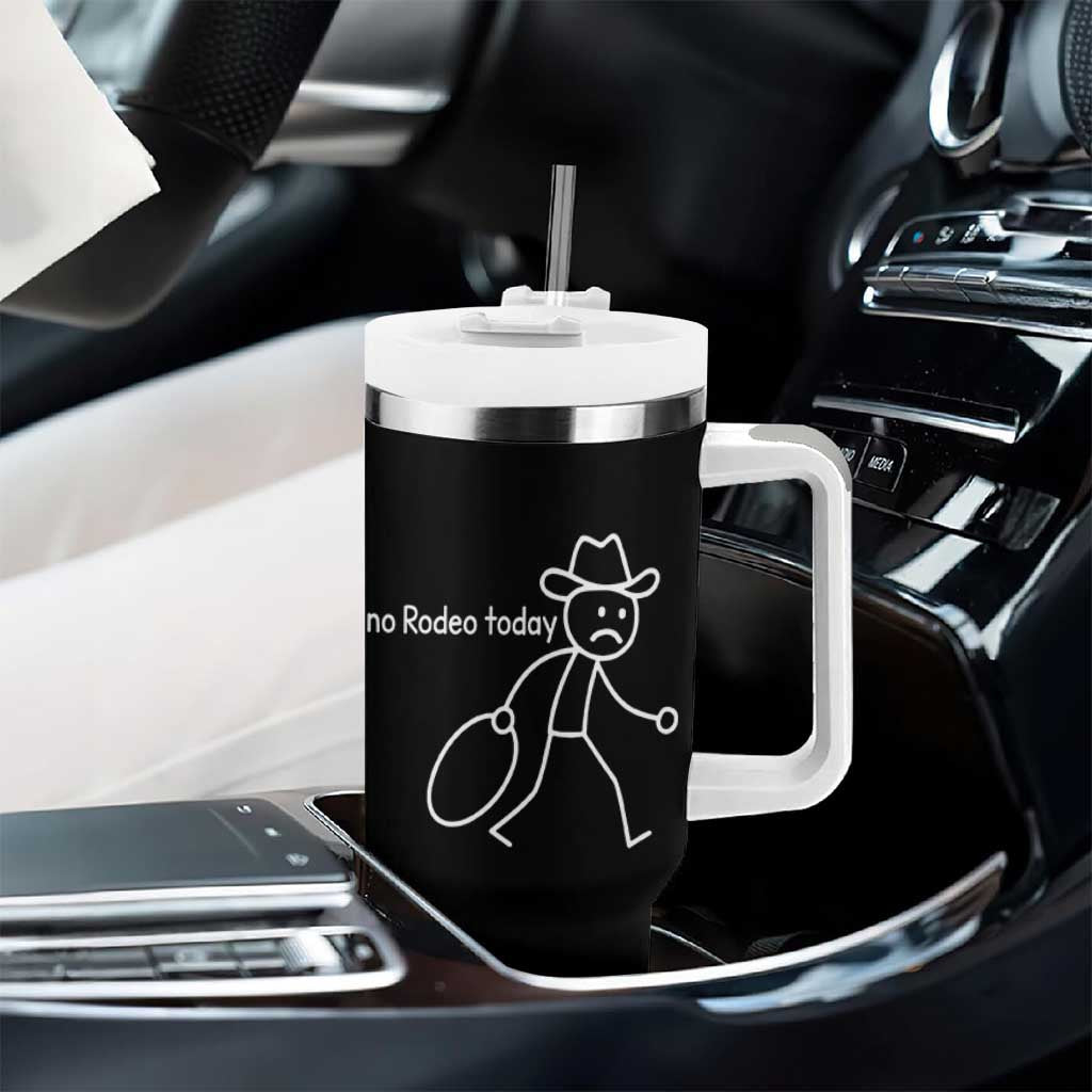 No Rodeo Today Sad Cowboy Stick Figure Meme Tumbler With Handle Funny Yeehaw Depression - Wonder Print Shop
