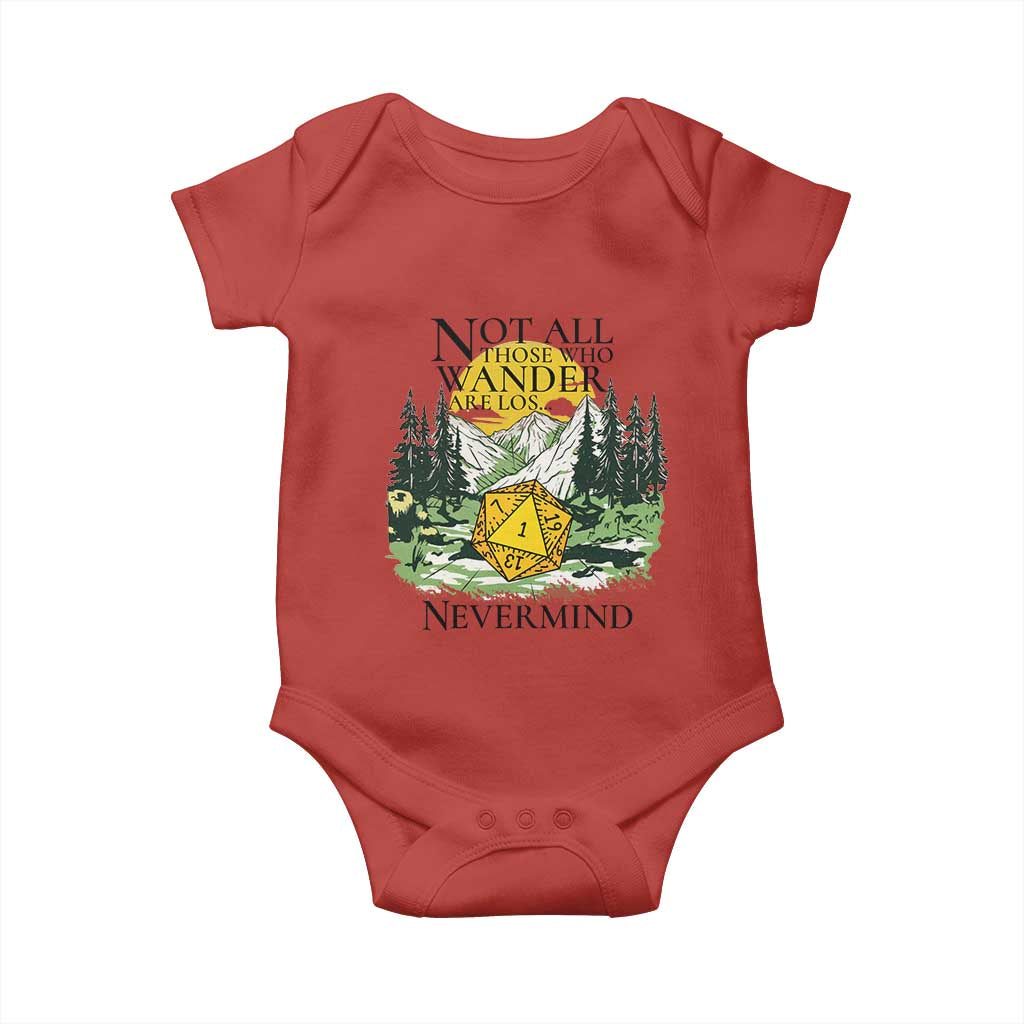 Not All Those Who Wander Are Lost RPG Gamers Baby Onesie Funny Dice Nevermind Adventurers - Wonder Print Shop