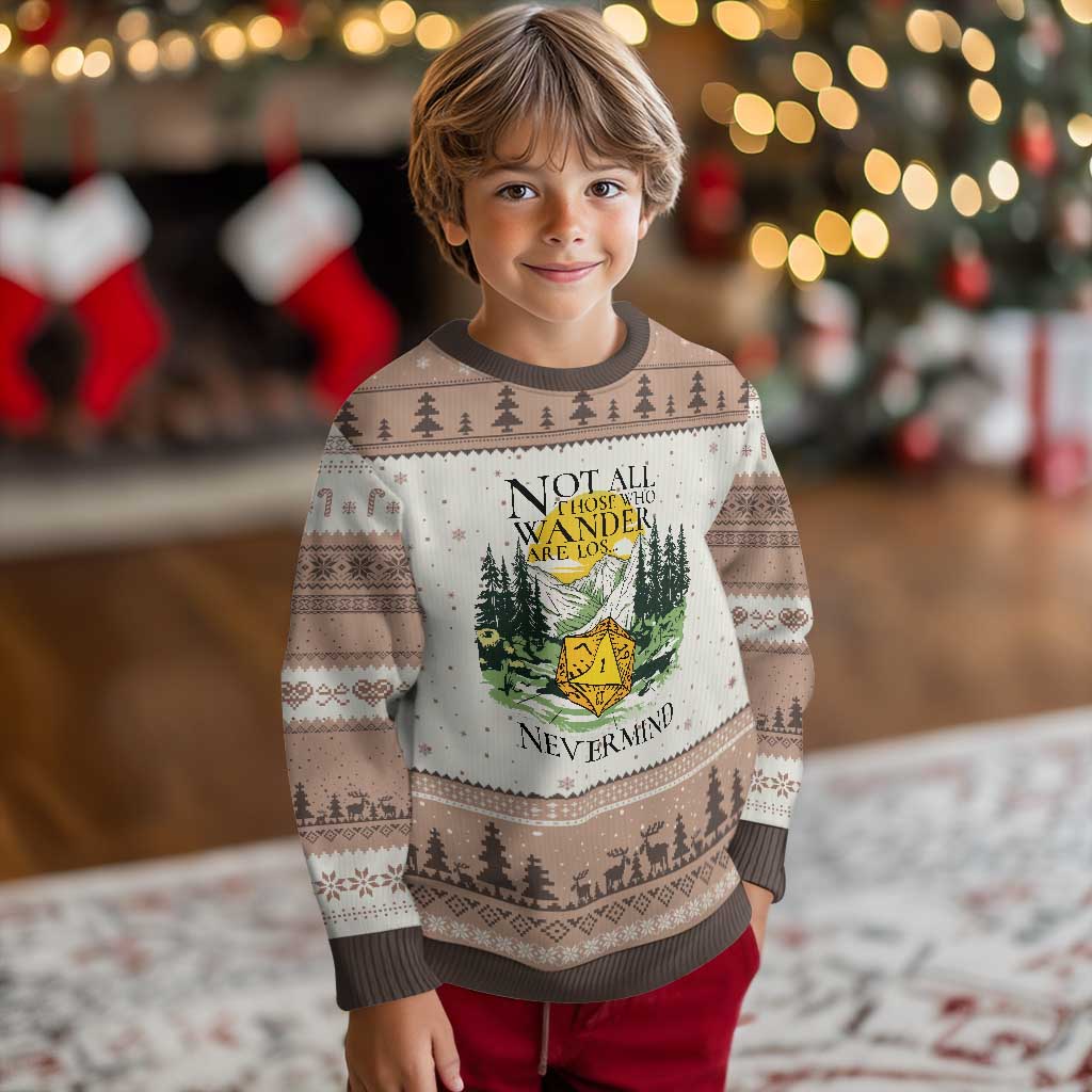 Not All Those Who Wander Are Lost RPG Gamers Ugly Christmas Sweater Funny Dice Nevermind Adventurers - Wonder Print Shop
