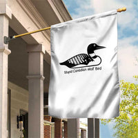 Stupid Canadian Wolf Bird Garden Flag Funny Common Loon Meme Dry Humor - Wonder Print Shop