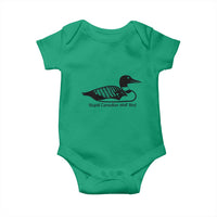 Stupid Canadian Wolf Bird Baby Onesie Funny Common Loon Meme Dry Humor - Wonder Print Shop