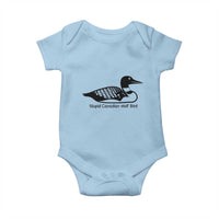 Stupid Canadian Wolf Bird Baby Onesie Funny Common Loon Meme Dry Humor - Wonder Print Shop