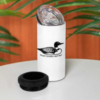 Stupid Canadian Wolf Bird 4 in 1 Can Cooler Tumbler Funny Common Loon Meme Dry Humor - Wonder Print Shop