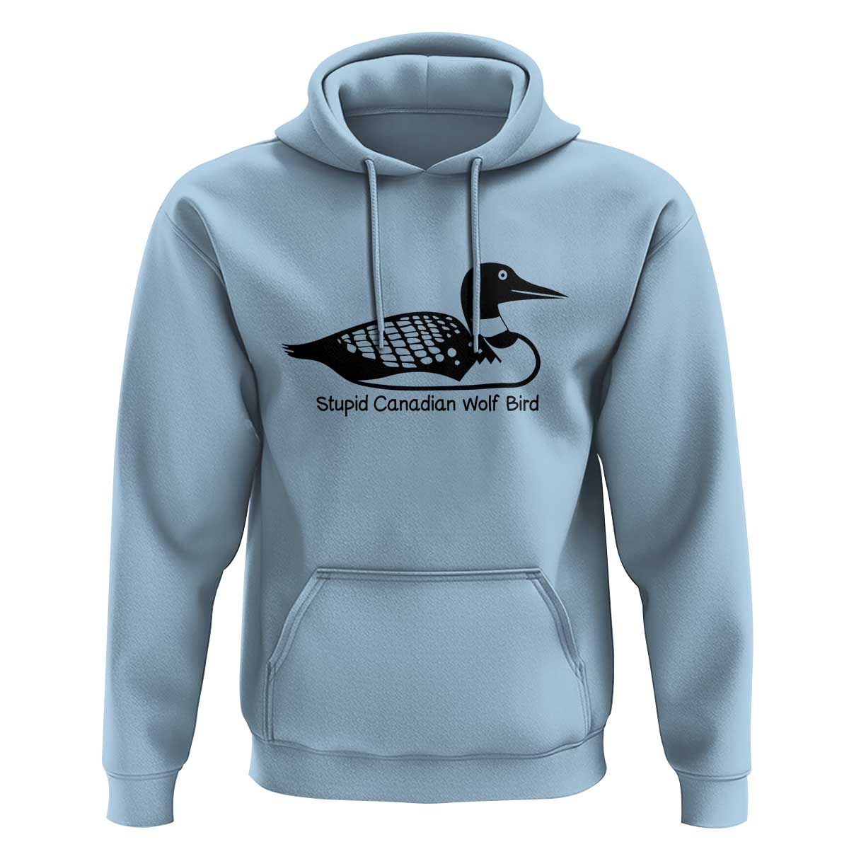 Stupid Canadian Wolf Bird Hoodie Funny Common Loon Meme Dry Humor - Wonder Print Shop