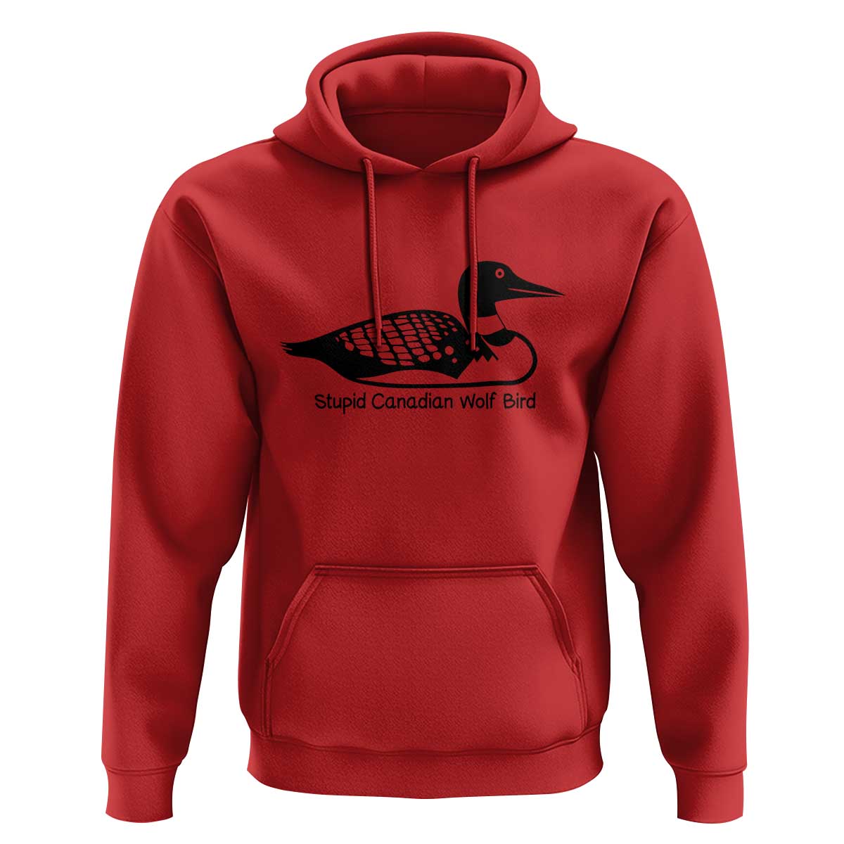 Stupid Canadian Wolf Bird Hoodie Funny Common Loon Meme Dry Humor - Wonder Print Shop
