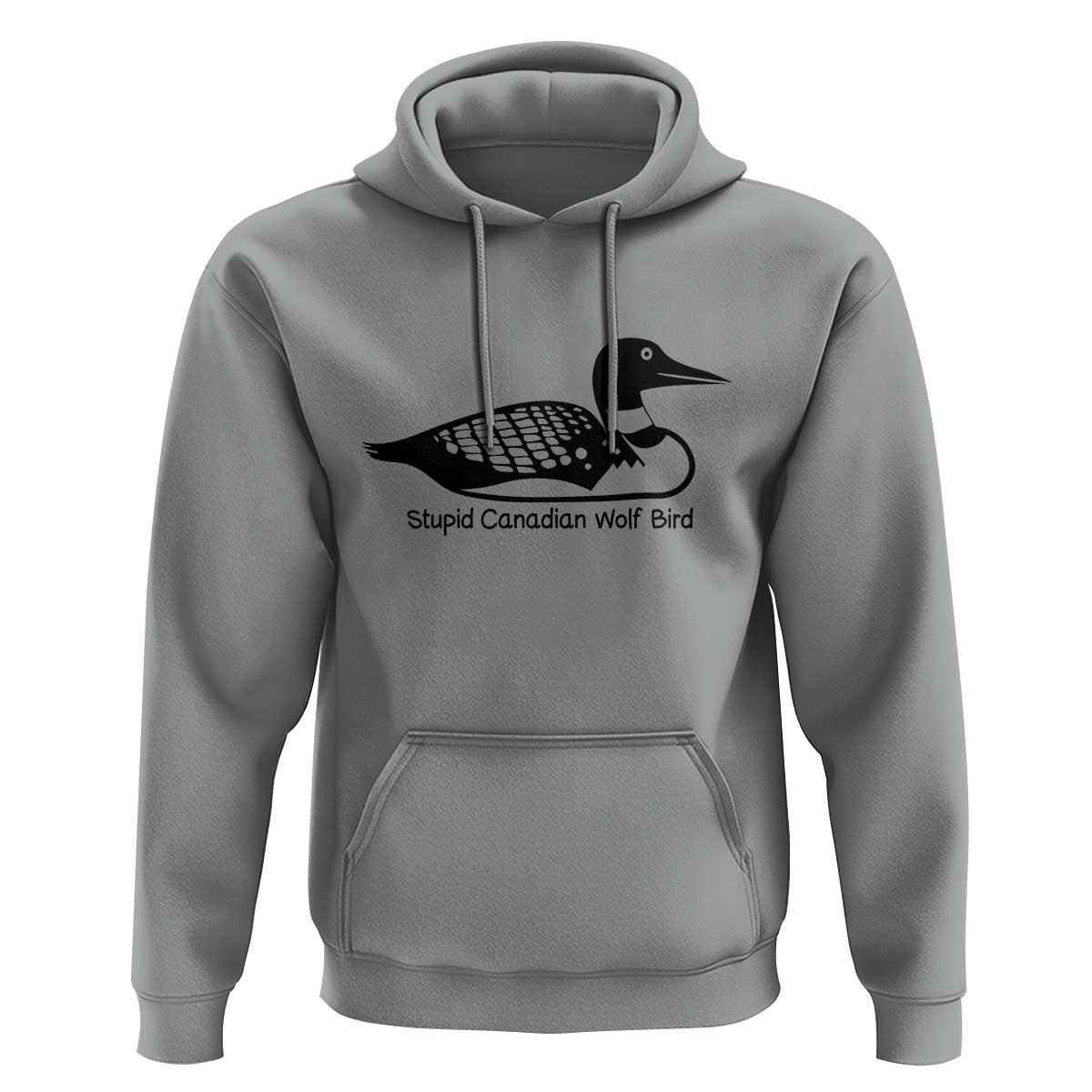 Stupid Canadian Wolf Bird Hoodie Funny Common Loon Meme Dry Humor - Wonder Print Shop