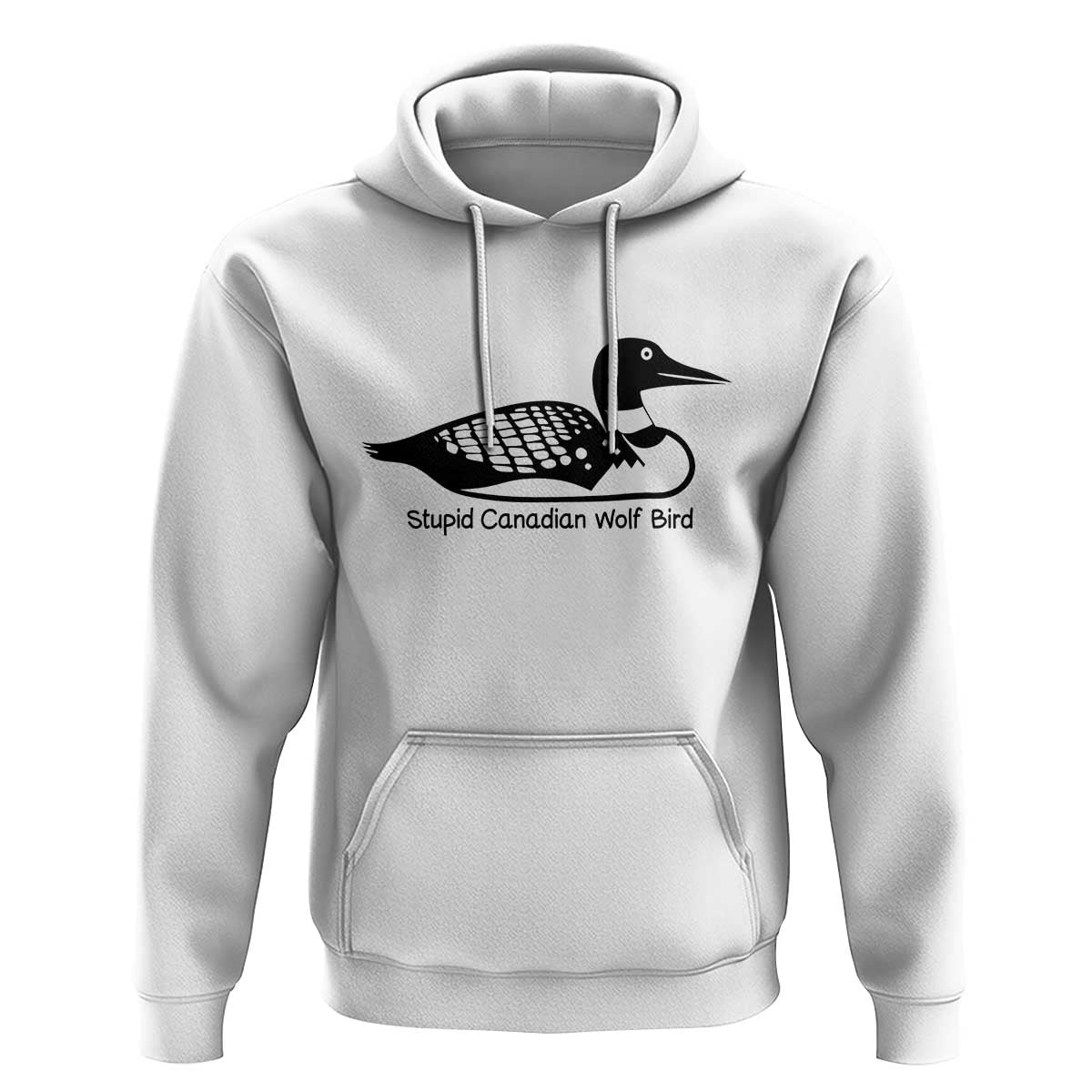 Stupid Canadian Wolf Bird Hoodie Funny Common Loon Meme Dry Humor - Wonder Print Shop
