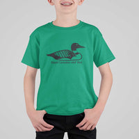 Stupid Canadian Wolf Bird T Shirt For Kid Funny Common Loon Meme Dry Humor - Wonder Print Shop