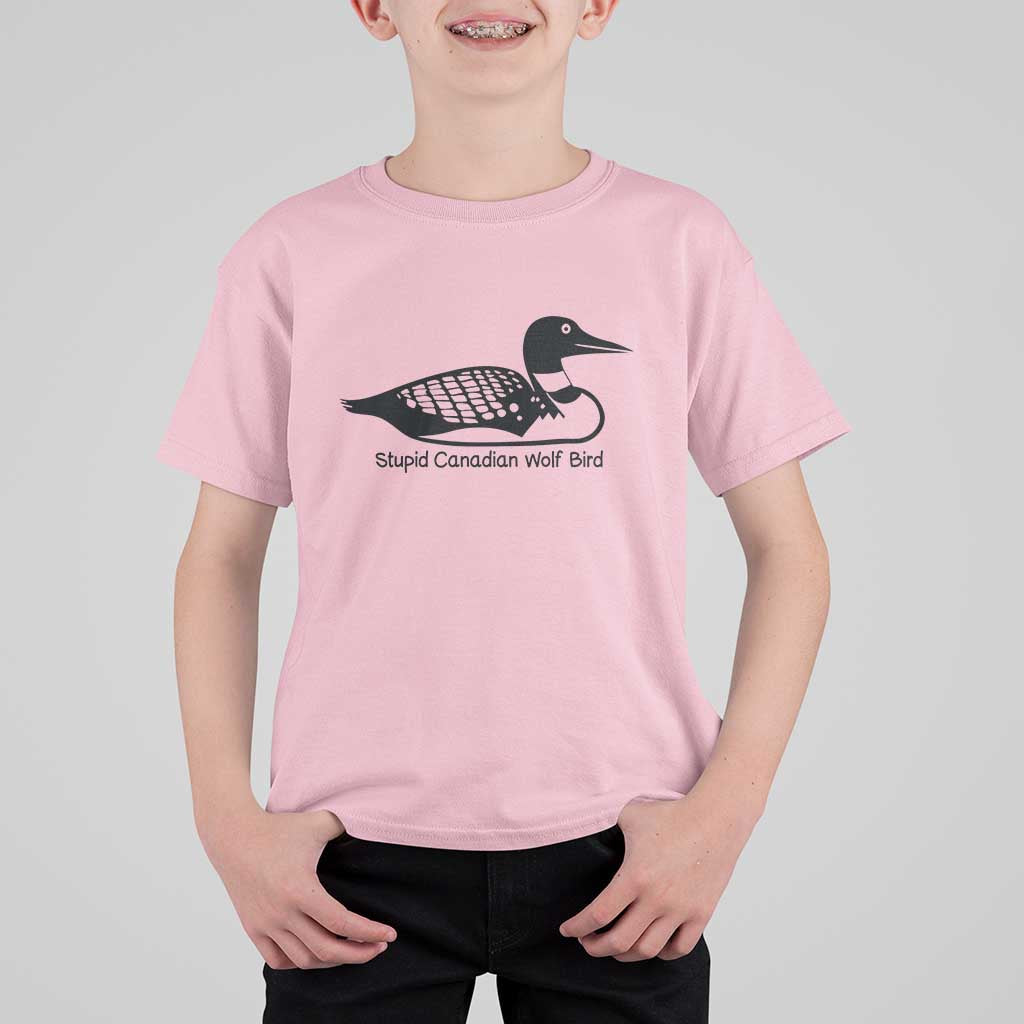Stupid Canadian Wolf Bird T Shirt For Kid Funny Common Loon Meme Dry Humor - Wonder Print Shop
