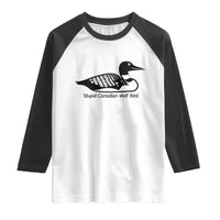 Stupid Canadian Wolf Bird Raglan Shirt Funny Common Loon Meme Dry Humor - Wonder Print Shop