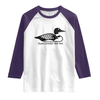 Stupid Canadian Wolf Bird Raglan Shirt Funny Common Loon Meme Dry Humor - Wonder Print Shop