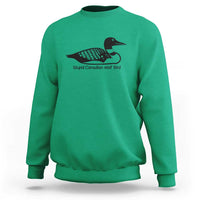 Stupid Canadian Wolf Bird Sweatshirt Funny Common Loon Meme Dry Humor - Wonder Print Shop