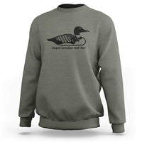 Stupid Canadian Wolf Bird Sweatshirt Funny Common Loon Meme Dry Humor - Wonder Print Shop
