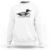 Stupid Canadian Wolf Bird Sweatshirt Funny Common Loon Meme Dry Humor - Wonder Print Shop