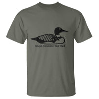 Stupid Canadian Wolf Bird T Shirt Funny Common Loon Meme Dry Humor - Wonder Print Shop