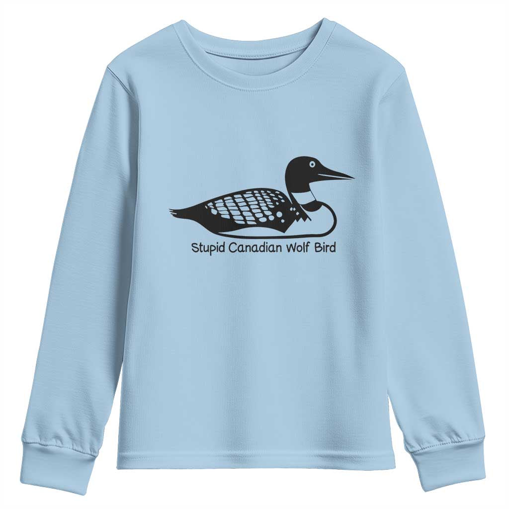 Stupid Canadian Wolf Bird Youth Sweatshirt Funny Common Loon Meme Dry Humor - Wonder Print Shop