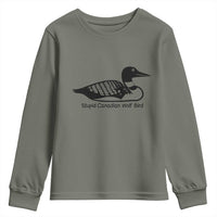 Stupid Canadian Wolf Bird Youth Sweatshirt Funny Common Loon Meme Dry Humor - Wonder Print Shop
