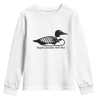 Stupid Canadian Wolf Bird Youth Sweatshirt Funny Common Loon Meme Dry Humor - Wonder Print Shop
