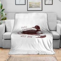 Stupid Canadian Wolf Bird Common Loon Throw Blanket Funny Absurd Bird Meme Humor - Wonder Print Shop