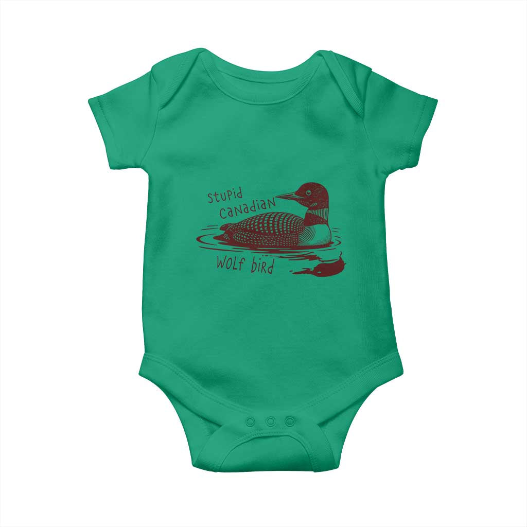 Stupid Canadian Wolf Bird Common Loon Baby Onesie Funny Absurd Bird Meme Humor - Wonder Print Shop