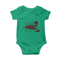 Stupid Canadian Wolf Bird Common Loon Baby Onesie Funny Absurd Bird Meme Humor - Wonder Print Shop