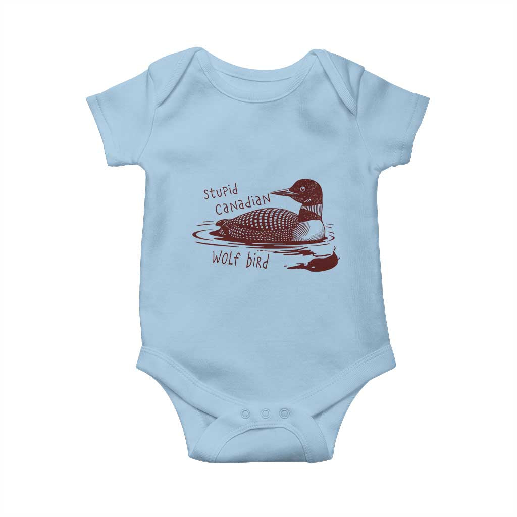 Stupid Canadian Wolf Bird Common Loon Baby Onesie Funny Absurd Bird Meme Humor - Wonder Print Shop