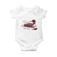 Stupid Canadian Wolf Bird Common Loon Baby Onesie Funny Absurd Bird Meme Humor - Wonder Print Shop