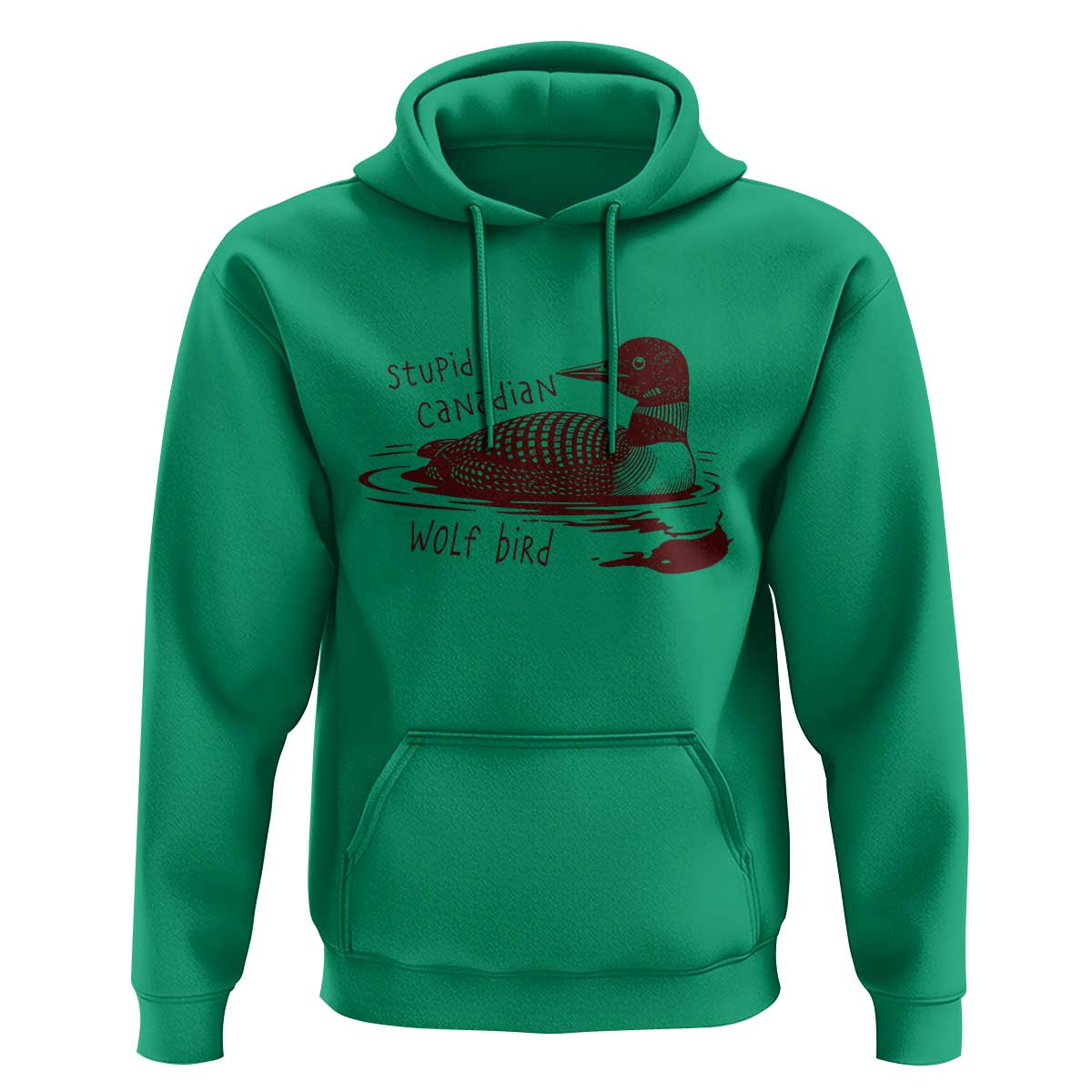 Stupid Canadian Wolf Bird Common Loon Hoodie Funny Absurd Bird Meme Humor - Wonder Print Shop