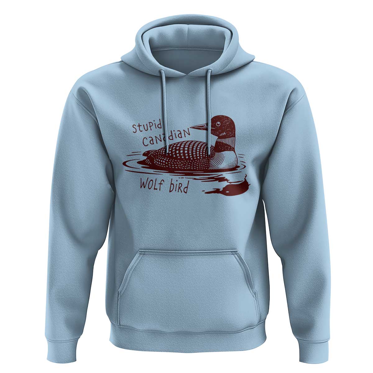 Stupid Canadian Wolf Bird Common Loon Hoodie Funny Absurd Bird Meme Humor - Wonder Print Shop